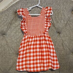 Red & White Gingham Kids Dress